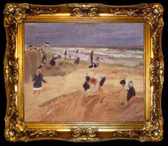 framed  Max Liebermann THe Beach at Nordwijk, ta009-2